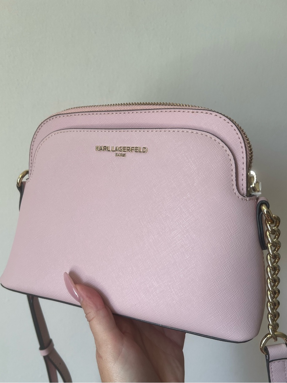 Brand new - Karl Lagerfeld Pink Saffiano Crossbody Bag